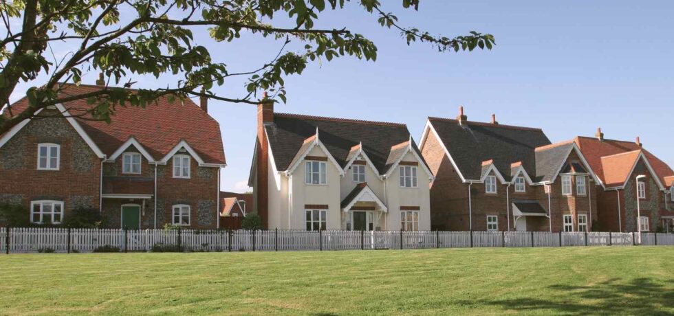 Image of a row of new build houses