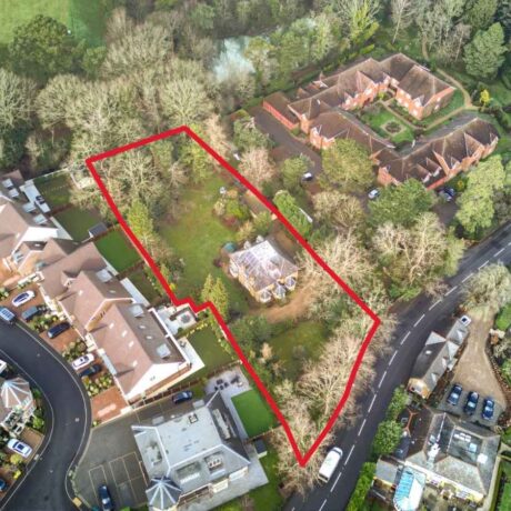 Arield shot of land with red line outline