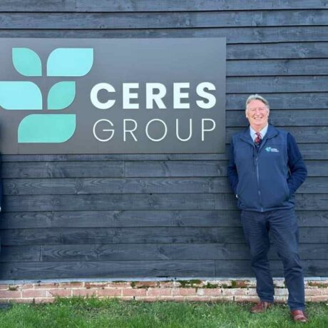 Image of Harry & Guy in front of ceres group logo