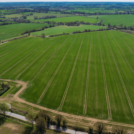 Drone shot of farmland