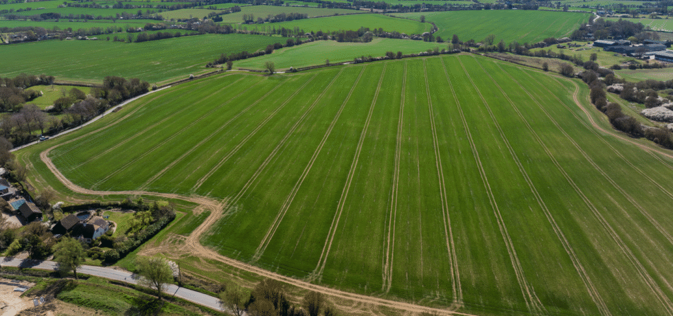 Drone shot of farmland
